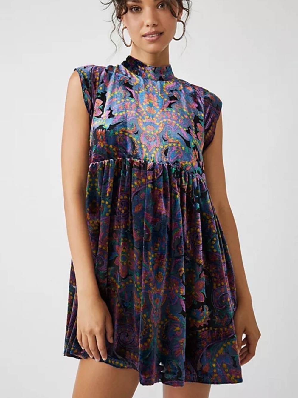 Free People All The Time Velvet Mini Dress